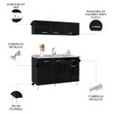 Ver imagem 3 de Armário de Cozinha Cp01 com Pia Inox Classic P11 Preto - Mpozenato