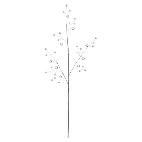 Haste Cristal com Pérola Branca 63cm