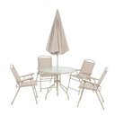 Ver imagem 2 de Conjunto Jardim Malibu Bege 4 Cadeiras Mesa e Guarda Sol Mor