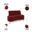 Ver imagem 6 de Sofá 2 Lugares Living 135cm Pé Palito Maraú Veludo Vermelho K01 - D'Rossi
