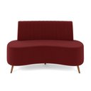 Ver imagem 3 de Sofá 2 Lugares Living 135cm Pé Palito Maraú Veludo Vermelho K01 - D'Rossi