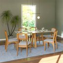 Ver imagem 4 de Mesa de Jantar 6 Lugares 180cm 100% Mdf Dalla Costa Casa Lar Cor:off White com Freijó