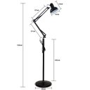 Ver imagem 2 de Luminária Articulada Chão Pedestal Coluna Piso Chão Metal Abajur 1,90m Preto MT-930B-B
