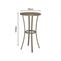 Mesa Bistrô Alta em Alumínio Champagne Ripado Braga Ideal para Área Externa - 2