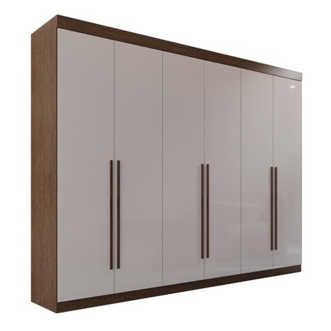 Guarda Roupa Casal 100% Mdf 6 Portas 6 Gavetas Itália - Mais Móveis Newcanion/offwhite