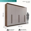Ver imagem 3 de Guarda Roupa Casal 100% Mdf 6 Portas 6 Gavetas Itália - Mais Móveis Newcanion/offwhite