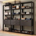 Ver imagem 2 de Guarda-roupa Closet Modulado Texas 2 Portas 2 Gavetas 219cm Multimóveis Mp4793 Preto