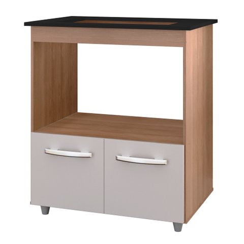 Balcão para Cooktop 5 Bocas com 2 Portas Elisa Savana/off White - Moblis