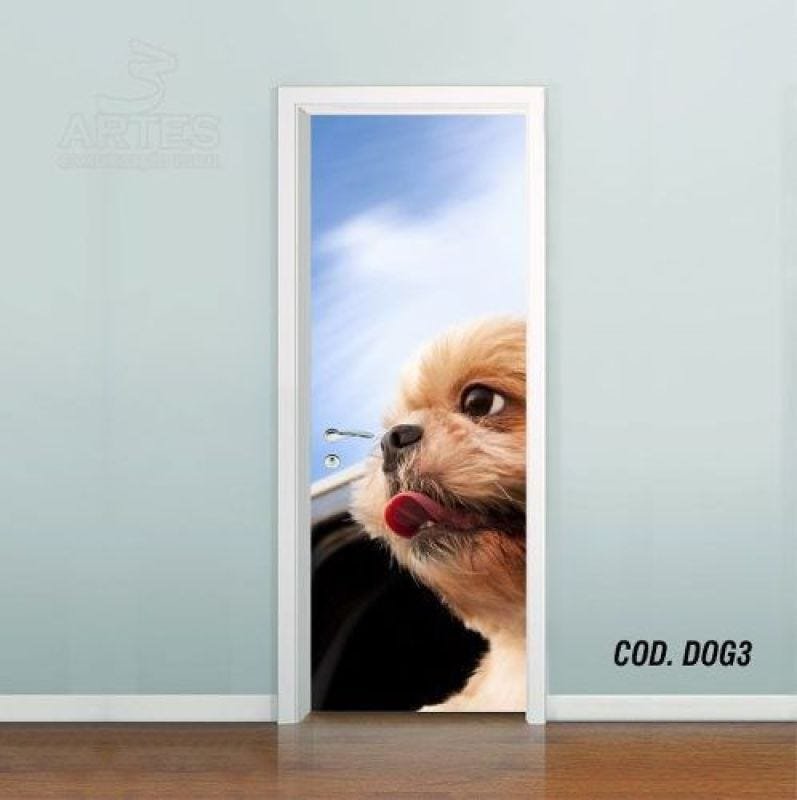 Adesivo De Porta Cachorro Pet Dog Puppy #03 - 0,60x2,10m - 1