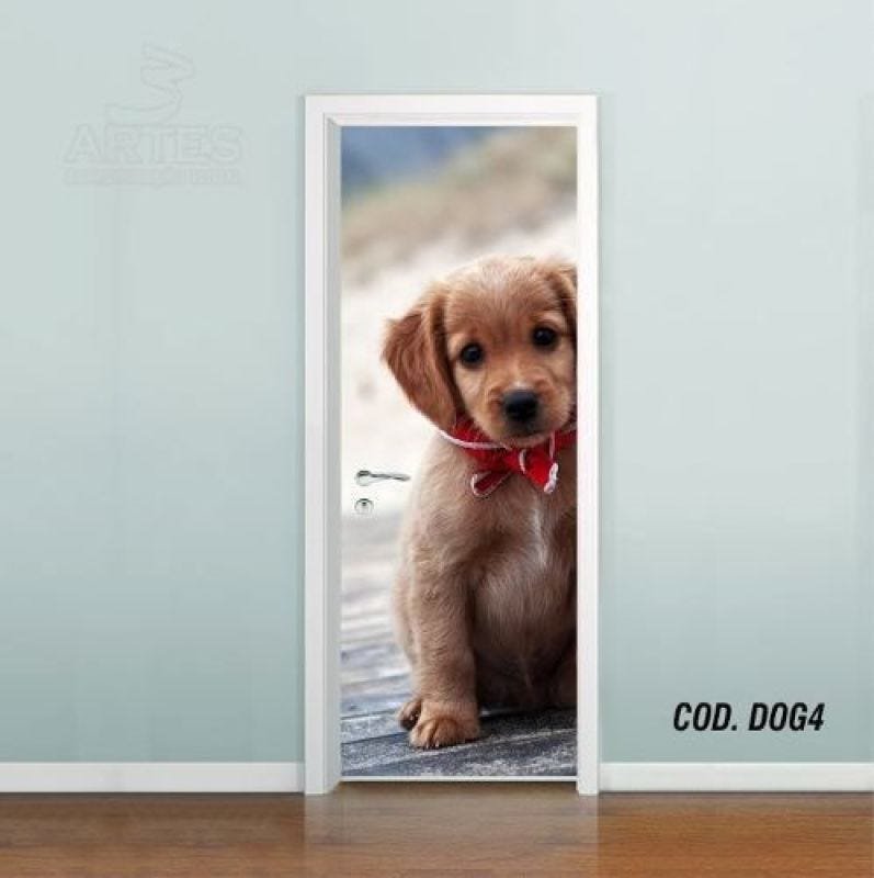 Adesivo De Porta Cachorro Pet Dog Puppy #04 - 0,60x2,10m - 1