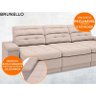 Sofá Brunello 2,05M Retrátil e Reclinável Velosuede Bege - 3