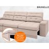 Sofá Brunello 2,05M Retrátil e Reclinável Velosuede Bege - 5