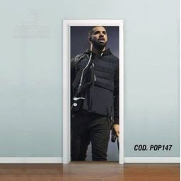 Adesivo De Porta Drake Rapper - 0,60x2,10m | MadeiraMadeira