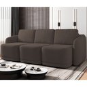 Ver imagem 2 de Sofá Cama Casal para Sala 246cm Polska K04 Veludo Marrom - Mpozenato