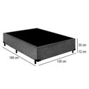 Ver imagem 3 de Cama Box Casal Mega-cama Cinza Suede 138x188x42cm