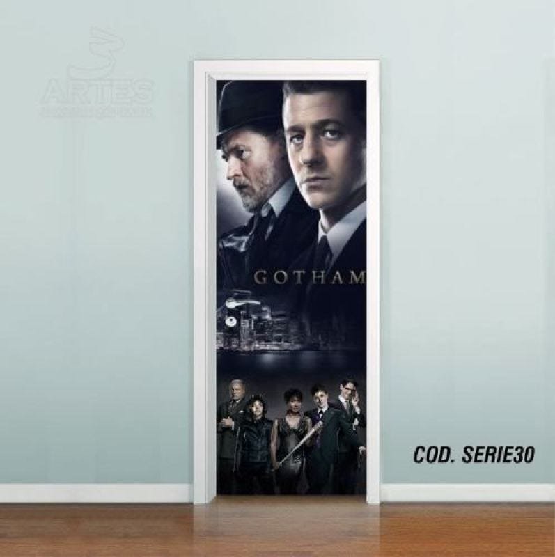 Adesivo De Porta Gotham Gordon Bruce #02 - 0,60x2,10m - 1