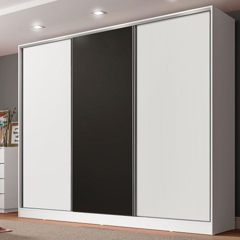 Guarda Roupa Casal 100% Mdf Madesa Royale 3 Portas de Correr