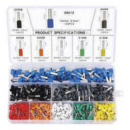 Kit Terminal Tubular Ilhós 0,5/0,75/1,0/1,5/3,5/4/6mm 800pçs - 1