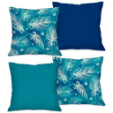Ver imagem 1 de Kit com 4 Capas para Almofadas Decorativas Penas Azuis
