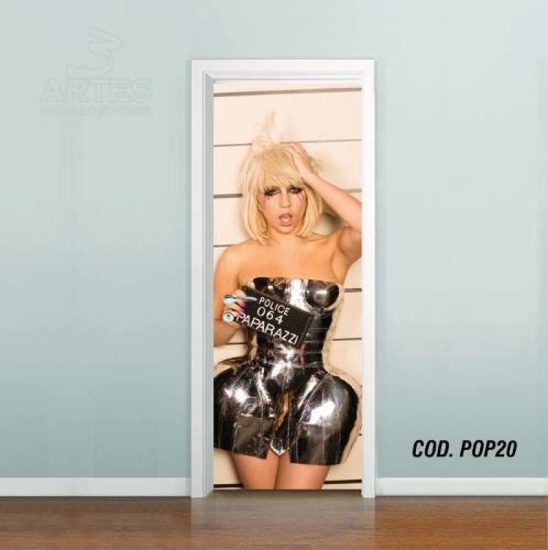 Adesivo De Porta Lady Gaga #02 - 1