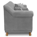 Ver imagem 5 de Kit Poltrona e Sofá Living 2 Lugares 1,80m Vênus Veludo Pés Castanho - Pallazio - Cinza Grafite