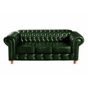 Ver imagem 3 de Kit Sofá Luis XV Chesterfield 3 Lugares + 1 Poltrona Decoração Barbearia Sala - Couríssimo Verde