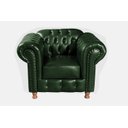 Ver imagem 2 de Kit Sofá Luis XV Chesterfield 3 Lugares + 1 Poltrona Decoração Barbearia Sala - Couríssimo Verde