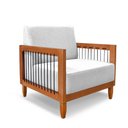 Ver imagem 3 de Conjunto Poltrona e Namoradeira Sala de Estar Pés Madeira Maciça Corda Náutica Preta 160cm Manila Li