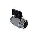 Ver imagem 3 de Válvula Registro Mini Esfera 1/2 Macho X Macho Cromada Alavanca On Off Ivm Italy Latão Cromado