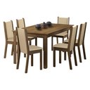 Ver imagem 3 de Conjunto Sala de Jantar Madesa Miriam Mesa Tampo de Madeira 6 Cadeiras - Rustic/crema/sintético