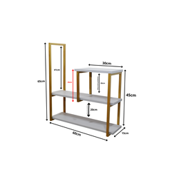 Nicho TRIPLO metalon 60X15 CINZA CLARO/DOURADO  METALICO 03 - 2