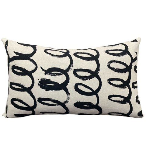 Almofada Retangular Natural Espiral 30x50cm Preto