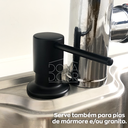 Ver imagem 3 de Dispenser Detergente Preto Bancada 320ml Inox304 Fosco Black Bico Reto Porta Sabao Sabonete Liquido