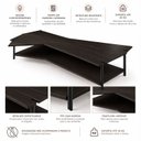 Ver imagem 6 de Mesa de Centro Caribe 170cm em Madeira Laminada Ébano com Metal Black