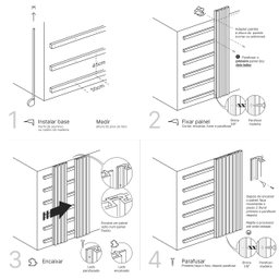 Painel Ripado Wpc Externo Cor Teca Kit 5 Un - 2,90m X 20cm (0,58m²) - 5