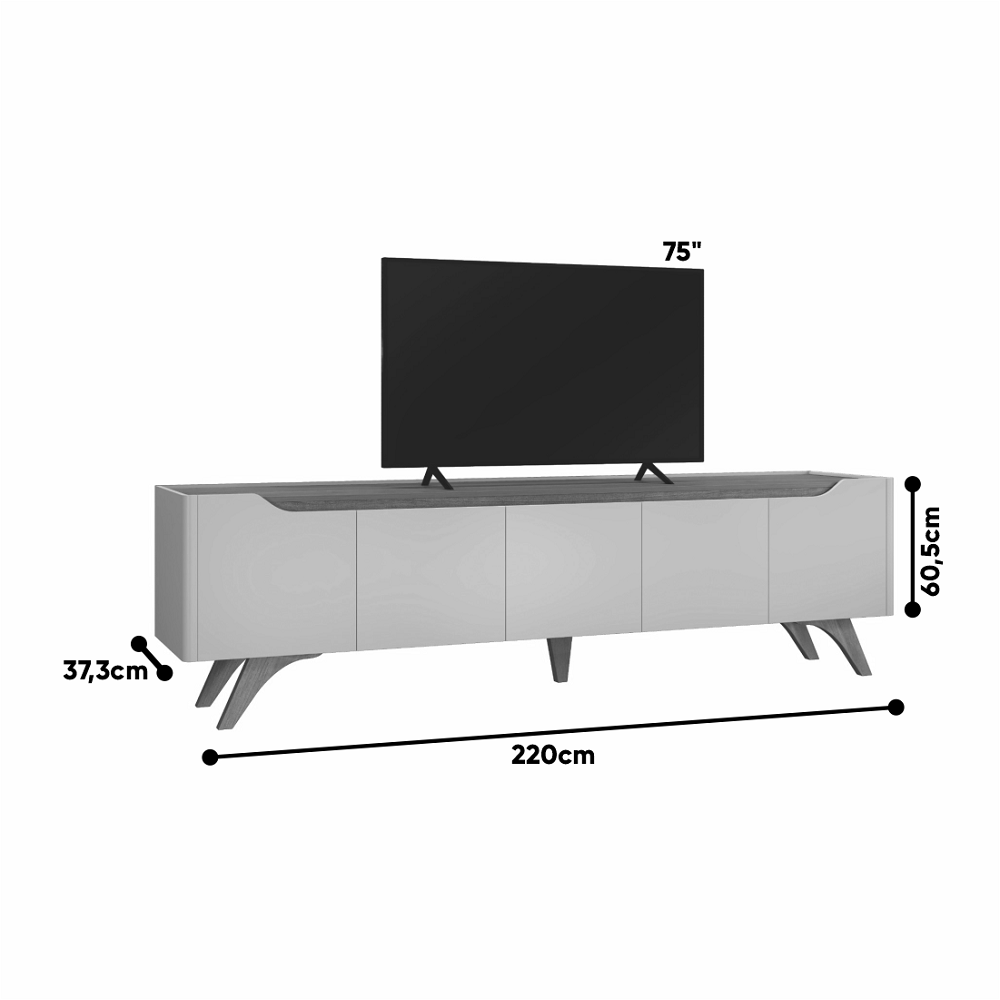 Rack Grécia 4 Portas e 1 Gaveta Para TV Até 75 Polegadas Mavaular:Off White - 2