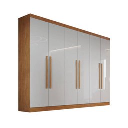 Guarda-roupa Casal 100%MDF 6 gavetas 6 portas - Gênova-Nature/Off - Bianchi Móveis - 1