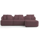 Ver imagem 3 de Sofá 4 Lugares com Chaise Direito Sala Living 288cm Arlo F04 Veludo Lilás - Lyam Decor