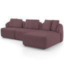 Ver imagem 6 de Sofá 4 Lugares com Chaise Direito Sala Living 288cm Arlo F04 Veludo Lilás - Lyam Decor
