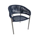 Ver imagem 2 de Kit 4 Cadeiras Gourmet Corda Náutica Azul Marinho Base Aluminio Rami Sol Linha Plus