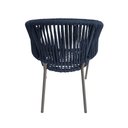 Ver imagem 3 de Kit 4 Cadeiras Gourmet Corda Náutica Azul Marinho Base Aluminio Rami Sol Linha Plus