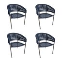 Ver imagem 1 de Kit 4 Cadeiras Gourmet Corda Náutica Azul Marinho Base Aluminio Rami Sol Linha Plus
