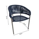 Ver imagem 4 de Kit 4 Cadeiras Gourmet Corda Náutica Azul Marinho Base Aluminio Rami Sol Linha Plus