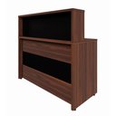Ver imagem 4 de Balcão Atendimento Recepção Alto 90 Cm Escritório F5 Office Cor:louro Preto com Preto