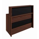 Ver imagem 5 de Balcão Atendimento Recepção Alto 90 Cm Escritório F5 Office Cor:louro Preto com Preto