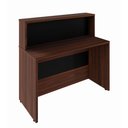 Ver imagem 2 de Balcão Atendimento Recepção Alto 90 Cm Escritório F5 Office Cor:louro Preto com Preto
