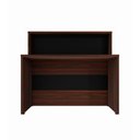 Ver imagem 3 de Balcão Atendimento Recepção Alto 90 Cm Escritório F5 Office Cor:louro Preto com Preto