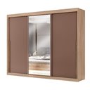 Ver imagem 3 de Guarda-roupa Casal Tower 3 Portas 6 Gavetas com Espelho Cappuccino/terracota - Pnr Móveis