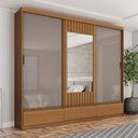 Ver imagem 1 de Guarda Roupa Casal 3 Portas Correr Flex c/ ESPELHO3 Gavetas Delvin Henn