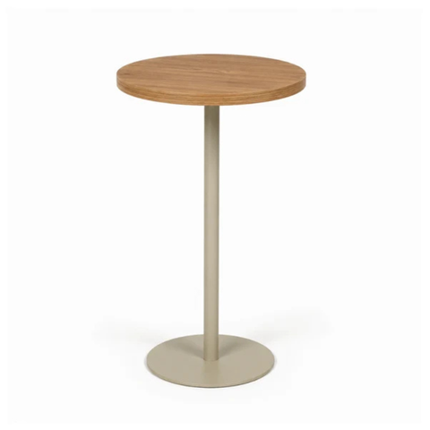 Mesa Lateral Redonda Baixa MDF Cor:Champanhe